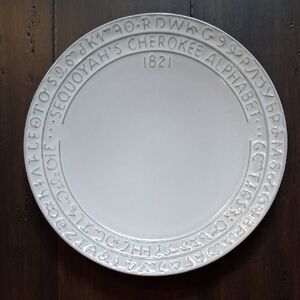 Frankoma White Cherokee Alphabet Plate
